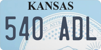 KS license plate 540ADL