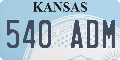 KS license plate 540ADM