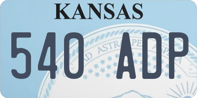 KS license plate 540ADP