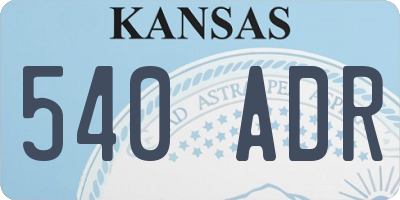 KS license plate 540ADR