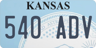 KS license plate 540ADV