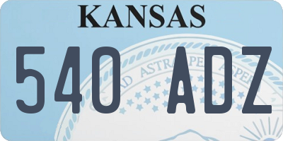 KS license plate 540ADZ