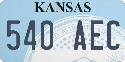 KS license plate 540AEC