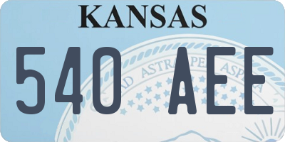 KS license plate 540AEE