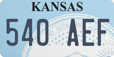 KS license plate 540AEF