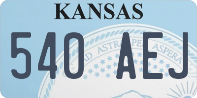 KS license plate 540AEJ