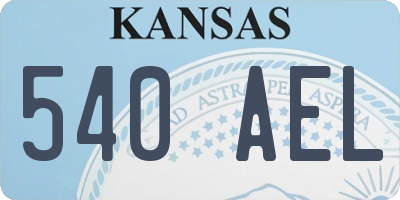 KS license plate 540AEL