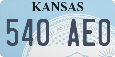 KS license plate 540AEO