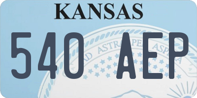 KS license plate 540AEP