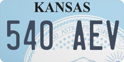KS license plate 540AEV
