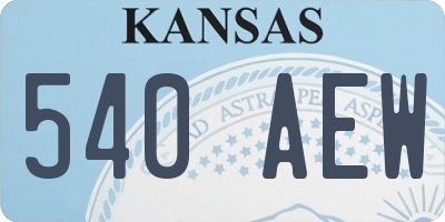 KS license plate 540AEW