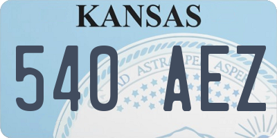 KS license plate 540AEZ