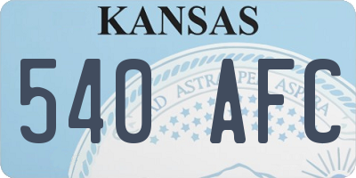 KS license plate 540AFC