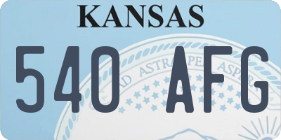 KS license plate 540AFG