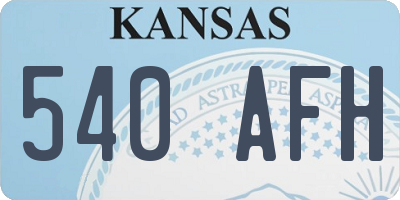 KS license plate 540AFH