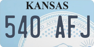 KS license plate 540AFJ