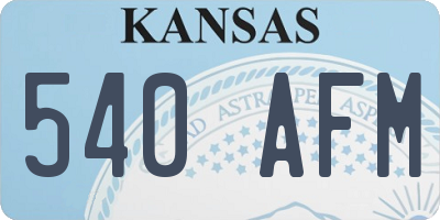 KS license plate 540AFM
