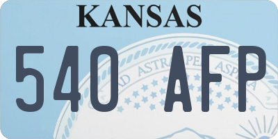 KS license plate 540AFP