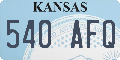 KS license plate 540AFQ