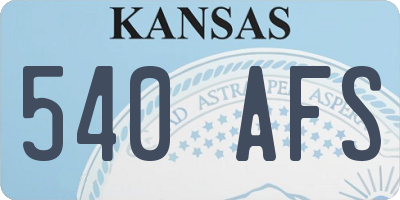 KS license plate 540AFS