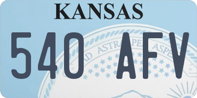 KS license plate 540AFV