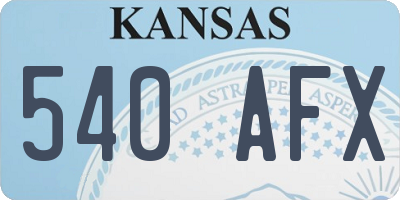 KS license plate 540AFX