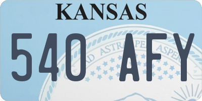 KS license plate 540AFY