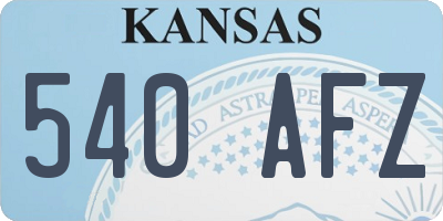 KS license plate 540AFZ