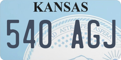 KS license plate 540AGJ