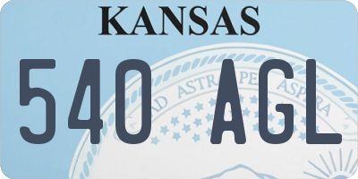 KS license plate 540AGL