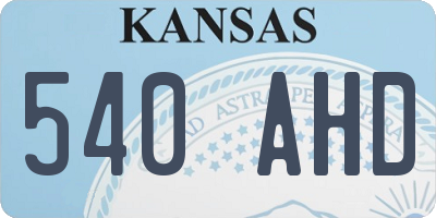 KS license plate 540AHD