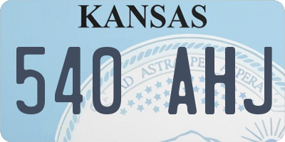 KS license plate 540AHJ