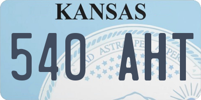 KS license plate 540AHT
