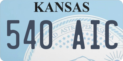 KS license plate 540AIC