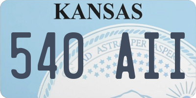 KS license plate 540AII