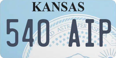 KS license plate 540AIP