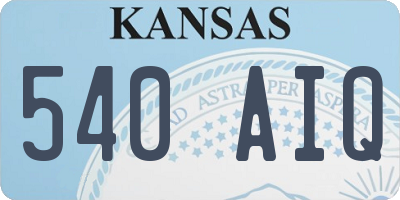 KS license plate 540AIQ