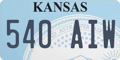 KS license plate 540AIW