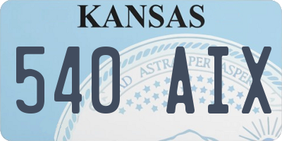 KS license plate 540AIX