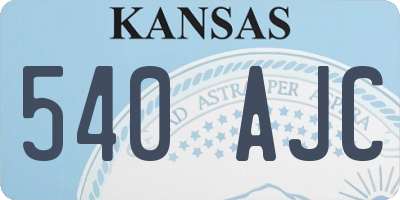 KS license plate 540AJC