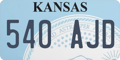 KS license plate 540AJD