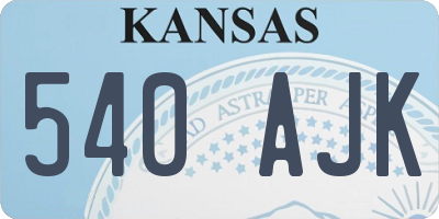 KS license plate 540AJK
