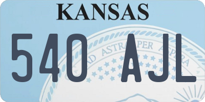 KS license plate 540AJL