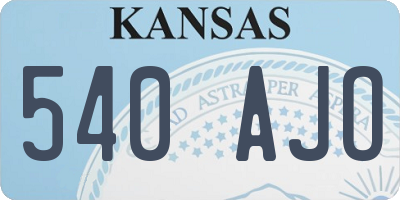 KS license plate 540AJO