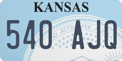 KS license plate 540AJQ