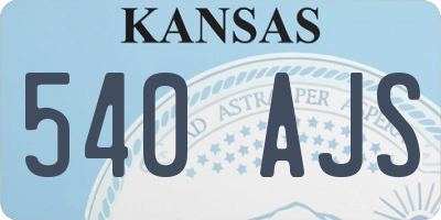 KS license plate 540AJS