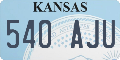 KS license plate 540AJU