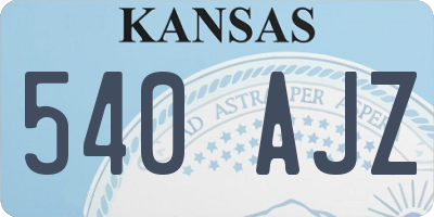 KS license plate 540AJZ