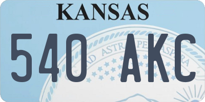 KS license plate 540AKC
