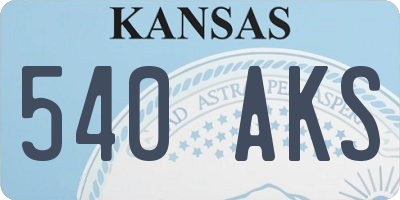 KS license plate 540AKS